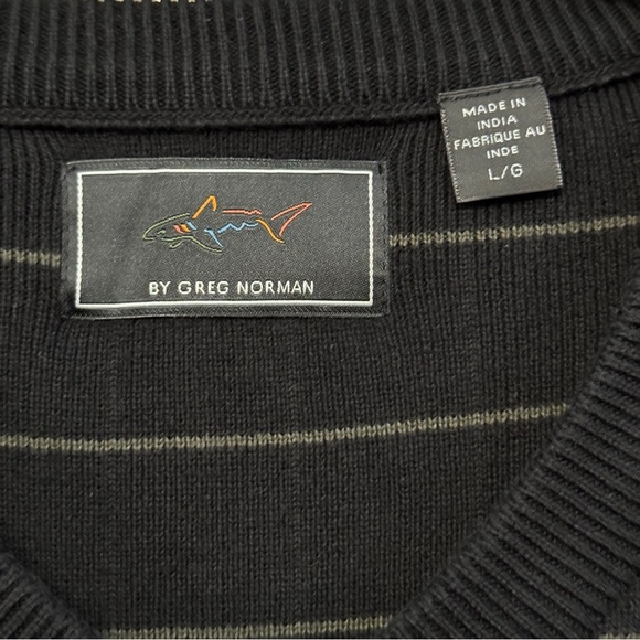 Greg Norman Black Sleeveless Sweater Vest Men’s Large Golf V-Neck Knit - Picture 3 of 4